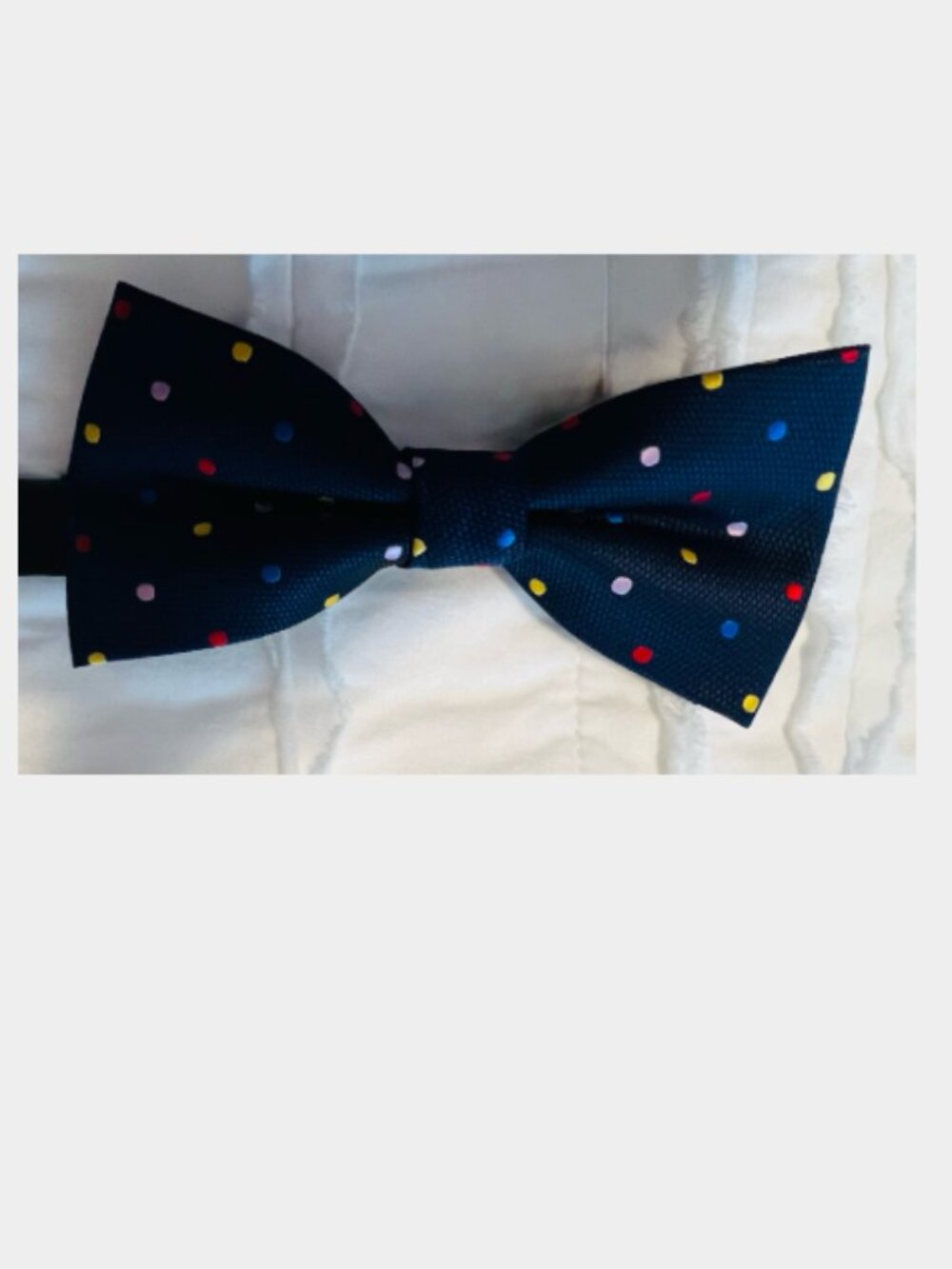 J. Crew Crewcuts Boys Navy Bow Tie - Multi-Color Polka Dot